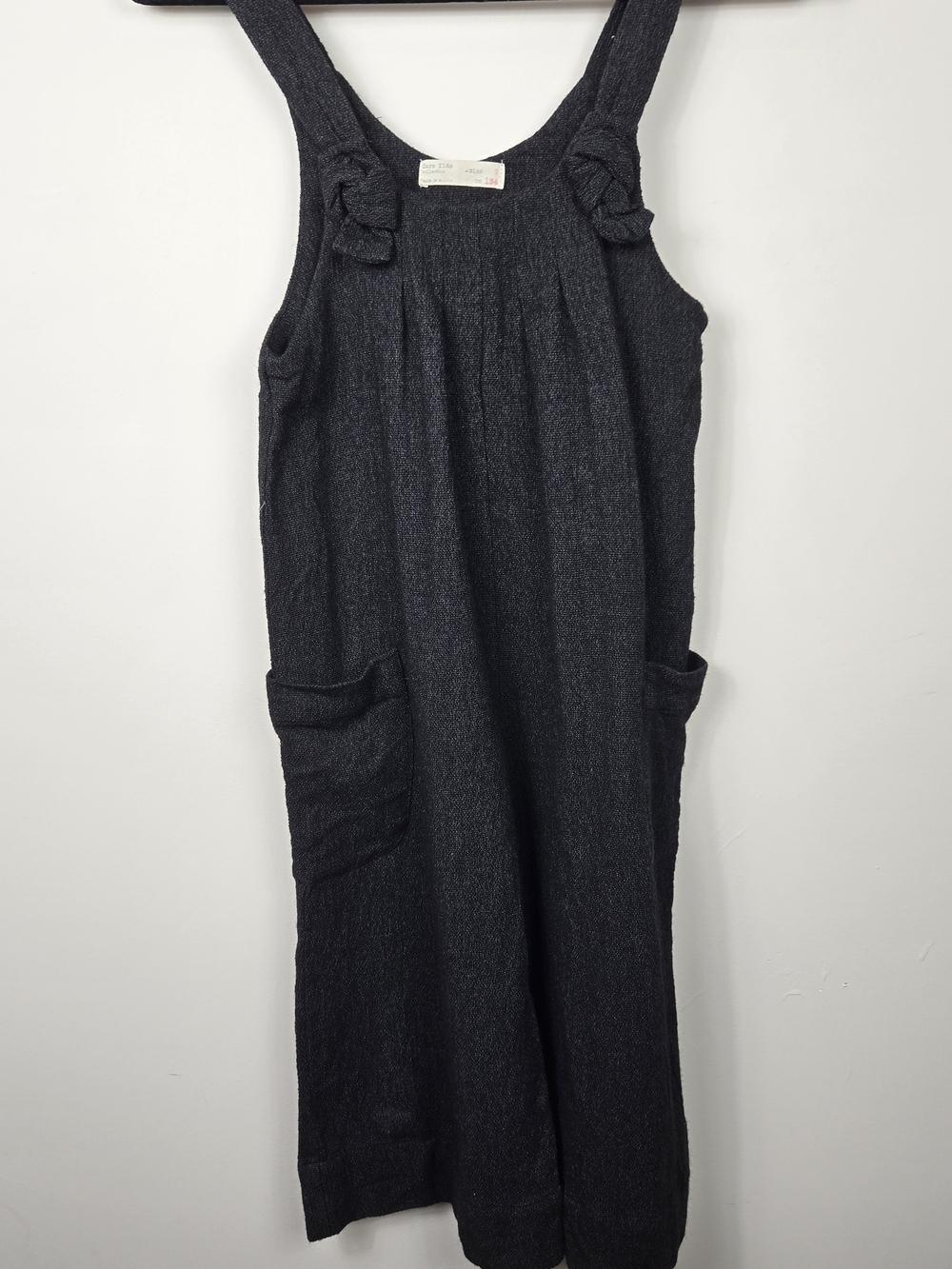 Zara Kids Wool Blend Knit Jumper Dress Size 9 (134 cm) Charcoal Grey Sleeveless